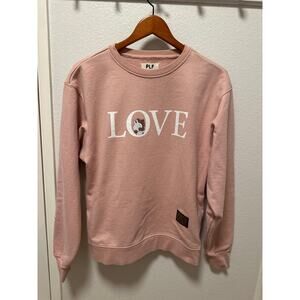 PLF Pushbutton Line Friends Women's Ballet Pink “Love” Sweatshirt, Size M